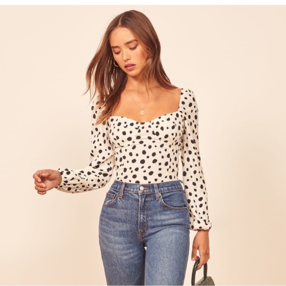 Reformation Reign Ink Spot Blouse